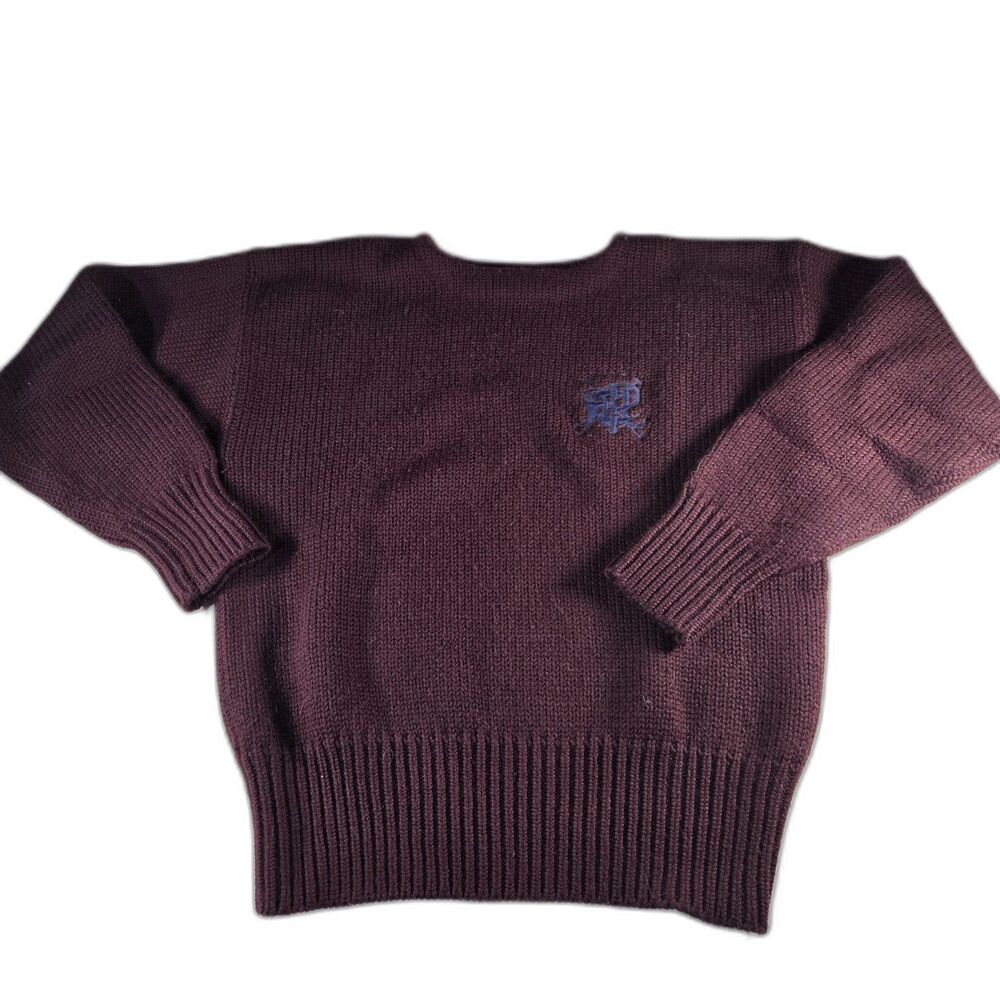 Vtg 90s Polo by Ralph Lauren Men's 100% Wool Pullover Sweater Burgundy M